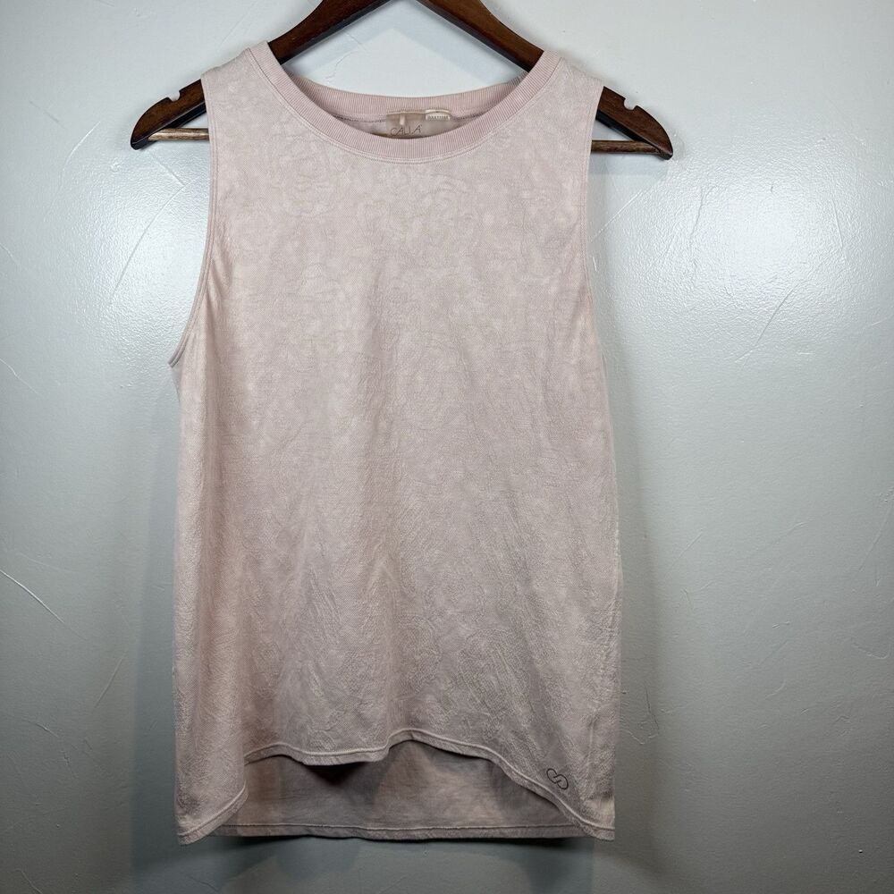 Calia Sleeveless Top Textured Pink Florals Size Medium